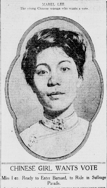 Newspaper portrait of Mabel Lee. LOC