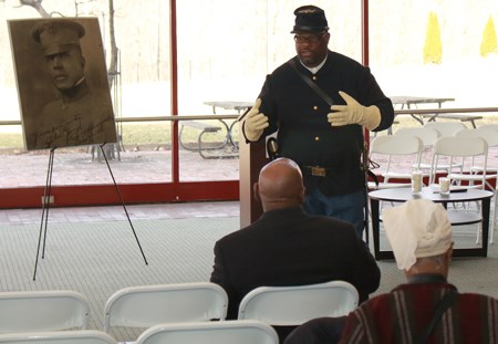 Living history ranger An african american ranger portrays a Buffalo Soldier during an event